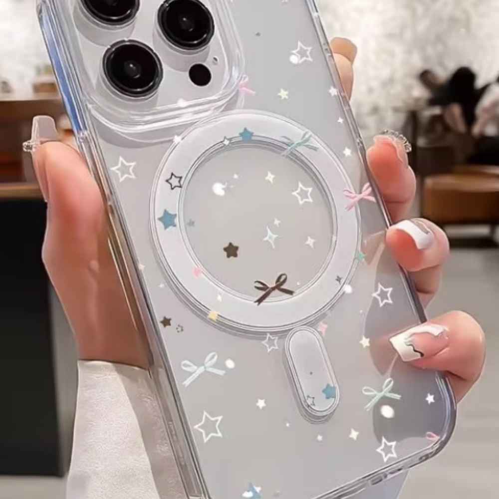 Star Bow Print Clear Phone Cas - Clear Shockproof Bumper Case 评论和价格