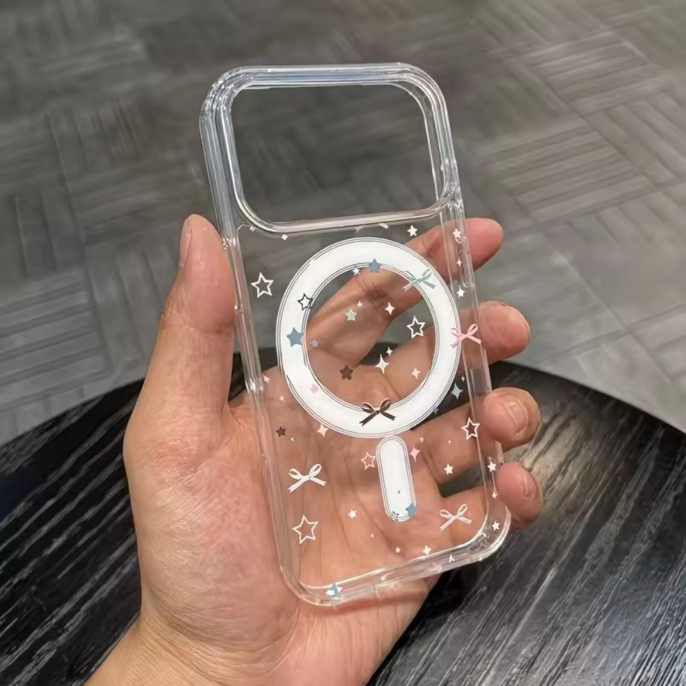 Star Bow Print Clear Phone Cas - Clear Shockproof Bumper Case 评论和价格