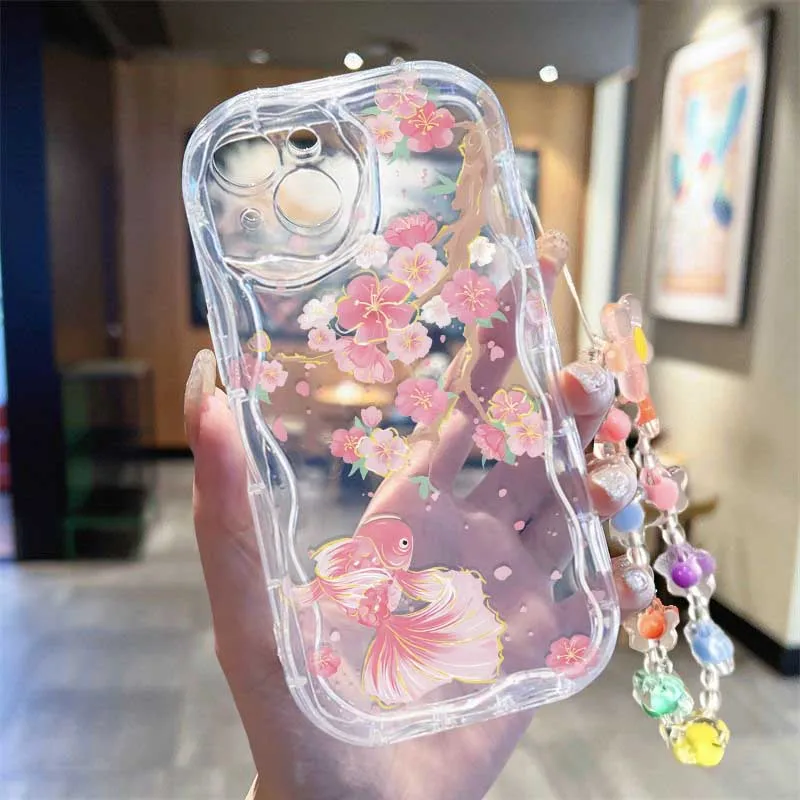 Cute Smile bee Flower Wrist St - Cute Cartoon Wrist Strap Silicone Case 评论和价格